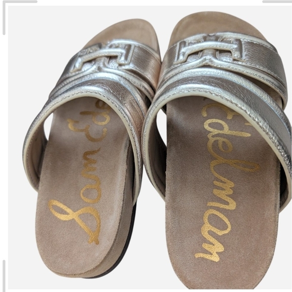 Sam Edelman Metallic Slide Sandals - Picture 5 of 7